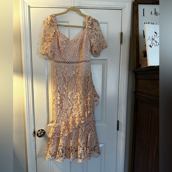 Lulus blush lace midi dress
Worn 1 time for an event
🤍reasonable offers accepted - Picture 4 of 7